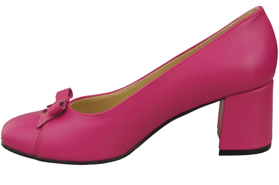 Women's Pumps with a Bow, Natural Leather and Low Heel 203 ElitaBut