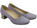 Comfortable Women's Shoes Pumps with Decorative Heel Natural Suede Leather 219 From ElitaBut