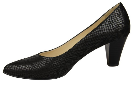 Obuwie Damskie Czółenka skóra naturalna motyw łuski Czarne 927 ElitaBut