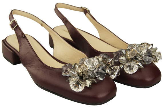 Women's Shoes Sandals with Crystals Natural Leather 215 ElitaBut