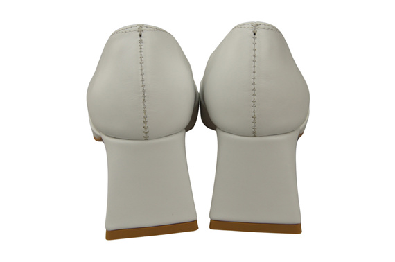 Czółenka Damskie Białe Skóra Naturalna Spiczasty Nosek Obcas ElitaBut 221