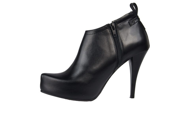 Wiosna/Jesień Obuwie Damskie Botki skóra naturalna Czarne 794 ElitaBut