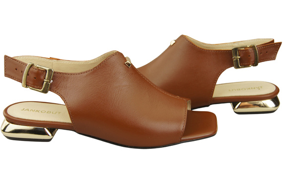 Comfortable Women's Shoes Sandals Flat Gold Heel Natural Leather 207 ElitaBut