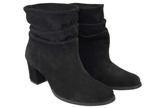 Obuwie Damskie Botki skóra naturalna Czarne 986 ElitaBut