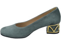 Comfortable Women's Shoes Pumps with Decorative Heel Natural Suede Leather 219 From ElitaBut