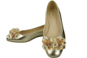 Women's Pumps with Crystals Flat Natural Leather 216 ElitaBut