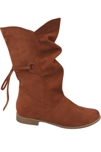 Obuwie Botki Damskie Kasztanowe Wiosna / Jesień skóra naturalna welurowa 999 L ElitaBut