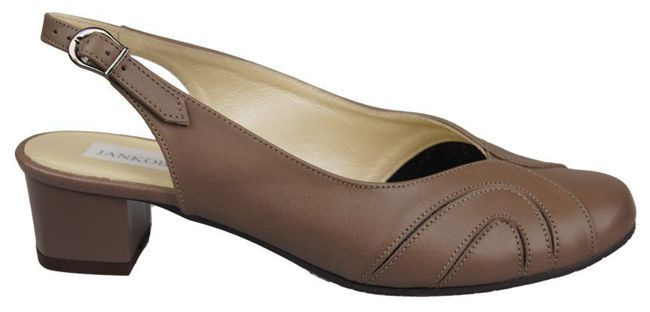 Obuwie Damskie Sandały skóra naturalna Cappuccino 842 ElitaBut