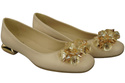 Women's Pumps with Crystals Flat Natural Leather 216 ElitaBut