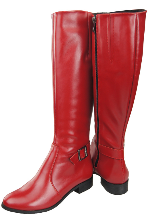 Women’s leather boots, lined officer boots, flat 225 ElitaBut
