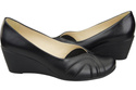 Women's Black Natural Leather Wedge Pumps 828 ElitaBut