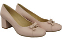 Women's Pumps with a Bow, Natural Leather and Low Heel 203 ElitaBut