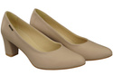 Klasyczne Gładkie  Buty Czółenka Damskie Cappuccino Jasne z Naturalnej Skóry 213 ElitaBut