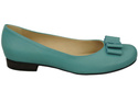 Obuwie Baleriny Damskie Skóra Naturalna Turkusowe 702 ElitaBut