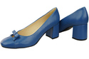 Women's Pumps with a Bow, Natural Leather and Low Heel 203 ElitaBut