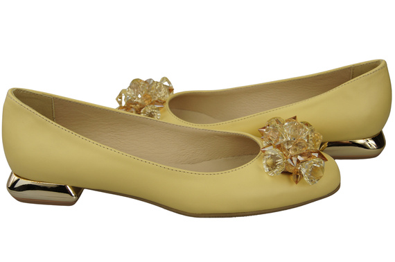 Women's Pumps with Crystals Flat Natural Leather 216 ElitaBut