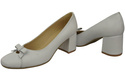 Women's Pumps with a Bow, Natural Leather and Low Heel 203 ElitaBut