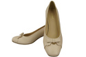 Women's Pumps with a Bow, Natural Leather and Low Heel 203 ElitaBut