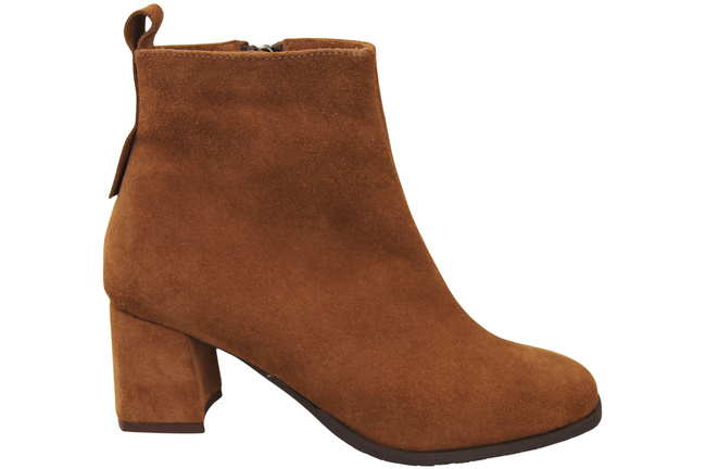 Women’s ankle boots in genuine suede leather, stable block heel, with zipper – 224 ElitaBut