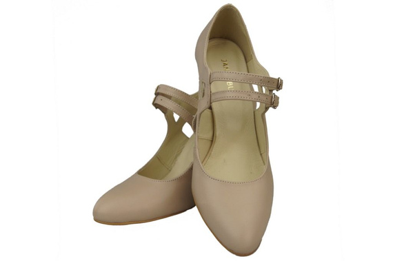 Obuwie Damskie Czółenka Cappuccino Lico Skóra Naturalna 105 ElitaBut