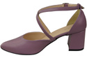 Elegant Leather Sandals with Open Sides on a Stable Heel 218 ElitaBut