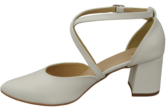 Elegant Leather Sandals with Open Sides on a Stable Heel 218 ElitaBut