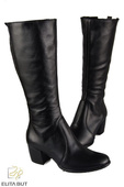Obuwie Kozaki Damskie skóra naturalna Czarne 542 ElitaBut
