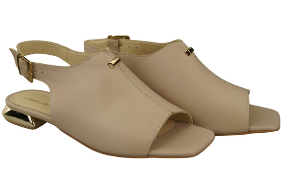 Comfortable Women's Shoes Sandals Flat Gold Heel Natural Leather 207 ElitaBut