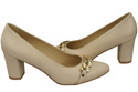 Classic Women's  Pumps Shoes made of Natural Leather with a Gold Decorative Chain 200 ElitaBut