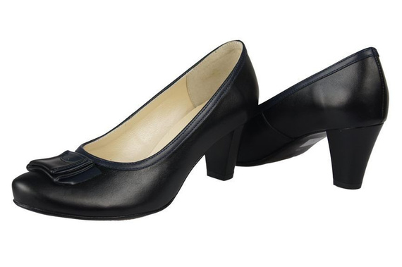 Obuwie Damskie Czółenka skóra naturalna Czarne 824 ElitaBut