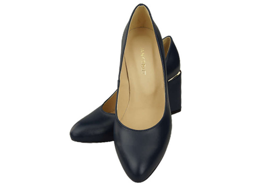 Obuwie Damskie Czółenka Granatowe Skóra naturalna 179 ElitaBut