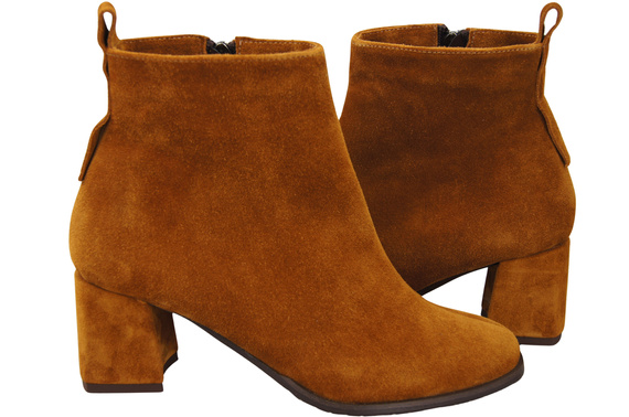 Women’s ankle boots in genuine suede leather, stable block heel, with zipper – 224 ElitaBut