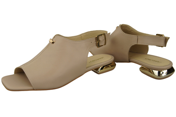 Comfortable Women's Shoes Sandals Flat Gold Heel Natural Leather 207 ElitaBut