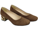 Comfortable Women's Shoes Pumps with Decorative Heel Natural Suede Leather 219 From ElitaBut