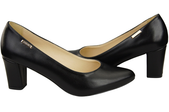 Classic Smooth Pumps Shoes Women's Black Natural Leather 213 ElitaBut