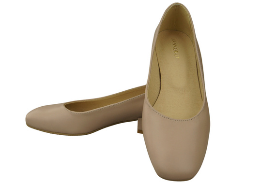Comfortable Women's Shoes Flat Pumps, Natural Leather 204 ElitaBut