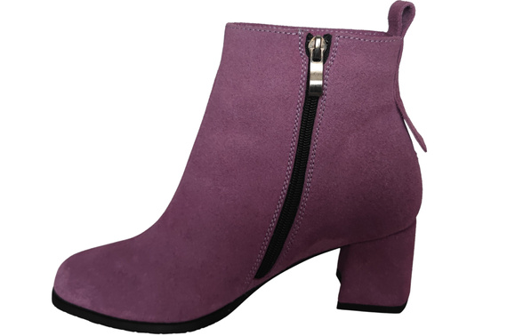 Women’s ankle boots in genuine suede leather, stable block heel, with zipper – 224 ElitaBut
