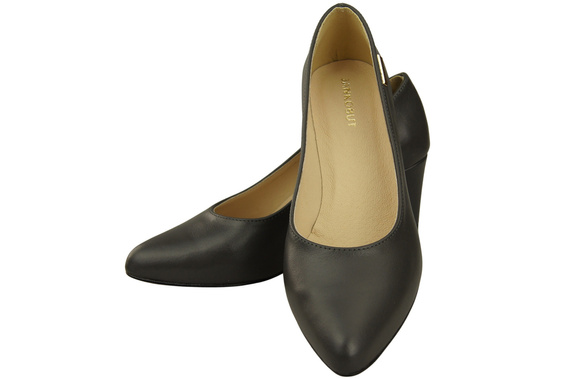 Classic Smooth Pumps Shoes Women's Black Natural Leather 213 ElitaBut
