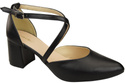 Elegant Leather Sandals with Open Sides on a Stable Heel 218 ElitaBut