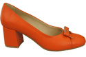 Women's Pumps with a Bow, Natural Leather and Low Heel 203 ElitaBut