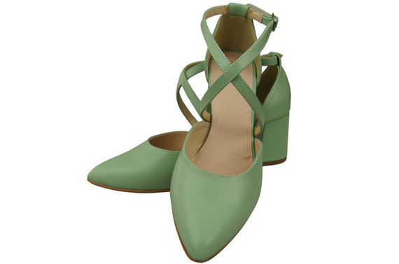 Elegant Leather Sandals with Open Sides on a Stable Heel 218 ElitaBut