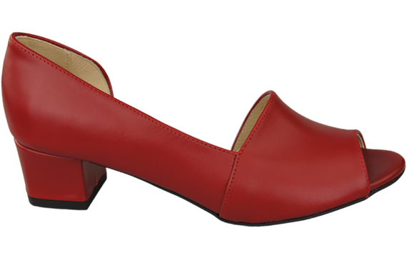 Obuwie Damskie Sandały Czerwone Skóra Naturalna 147 ElitaBut