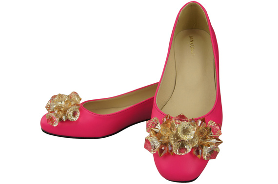 Women's Pumps with Crystals Flat Natural Leather 216 ElitaBut