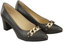 Classic Women's  Pumps Shoes made of Natural Leather with a Gold Decorative Chain 200 ElitaBut