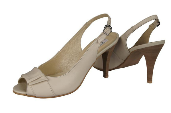 Obuwie Damskie Sandały skóra naturalna Beżowe 780 ElitaBut