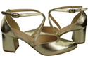 Elegant Leather Sandals with Open Sides on a Stable Heel 218 ElitaBut