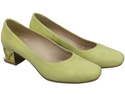 Comfortable Women's Shoes Pumps with Decorative Heel Natural Suede Leather 219 From ElitaBut
