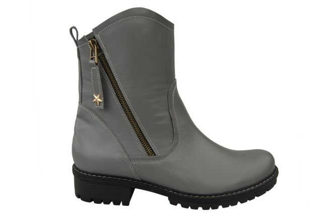 Obuwie Botki  Damskie Skóra Naturalna Popiel 122 ElitaBut