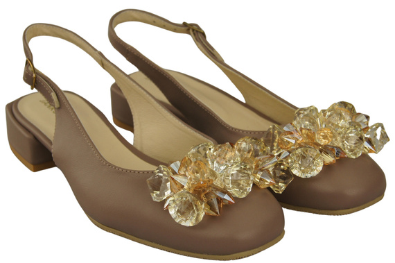 Women's Shoes Sandals with Crystals Natural Leather 215 ElitaBut