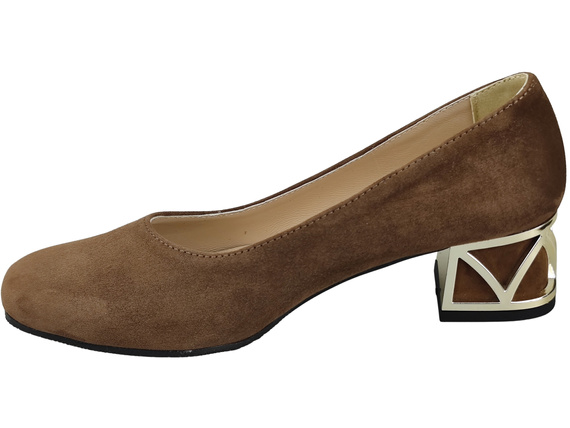 Comfortable Women's Shoes Pumps with Decorative Heel Natural Suede Leather 219 From ElitaBut